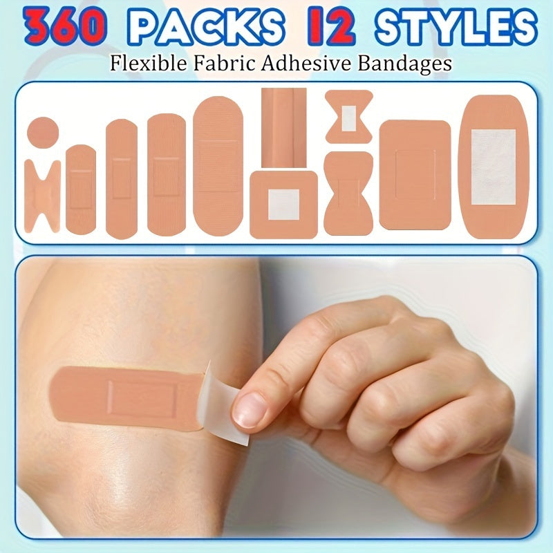 Fingertip and Knuckle Bandages 180 Count, Breathable PE Adhesive Bandage Assortment in 12 Sizes with Small Spot Shapes for Home and Travel First Aid