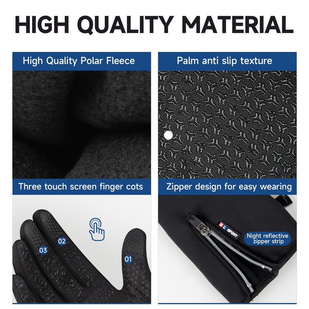 Touchscreen Winter Gloves with Anti-Slip Grip for Men and Women, Windproof Outdoor Handwear for Cold-Weather Travel and Everyday Adventures