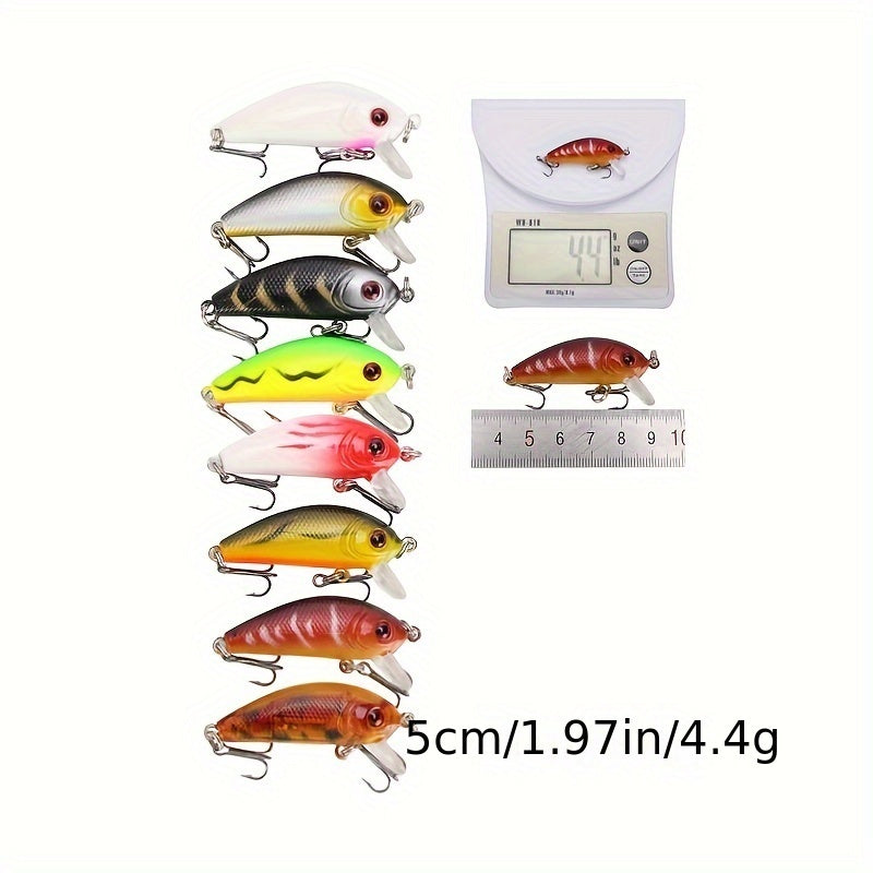 43-Piece Minnow Fishing Lures Set, Durable Plastic Crank Baits for Freshwater and Saltwater Angling, Artificial Bait Selection for Fishing Tackle