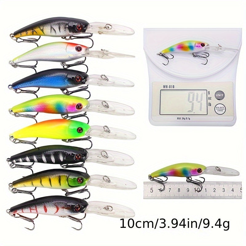 43-Piece Minnow Fishing Lures Set, Durable Plastic Crank Baits for Freshwater and Saltwater Angling, Artificial Bait Selection for Fishing Tackle