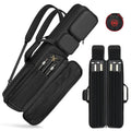4x4 Pool Cue Case with Hidden Backpack Strap, Billiard Travel Bag Holds 4 Butts and 4 Shafts with Large Front Accessory Pockets for Gear Storage