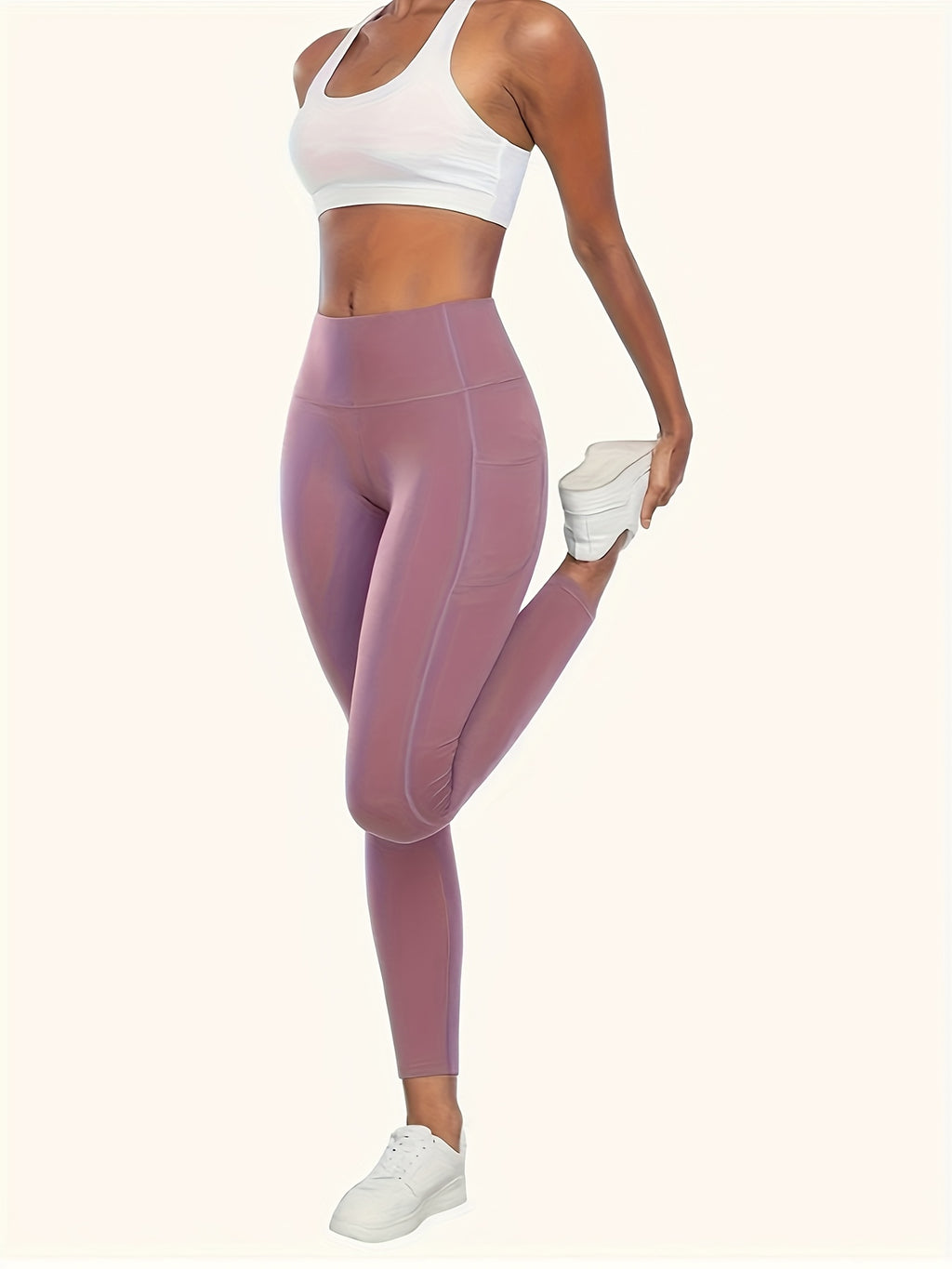 4-Pack Women's High-Waisted Capri Workout Leggings with Side Pockets, PRO-FiT Stretch Yoga and Running Pants in Mixed Color, XXL
