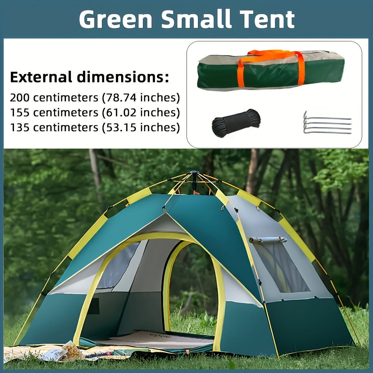 4-Person Pop-Up Camping Tent with Insect Net and Zipper Closure, Automatic Outdoor Sunshade Shelter in White and Green Color Options