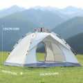 4-Person Pop-Up Camping Tent with Insect Net and Zipper Closure, Automatic Outdoor Sunshade Shelter in White and Green Color Options