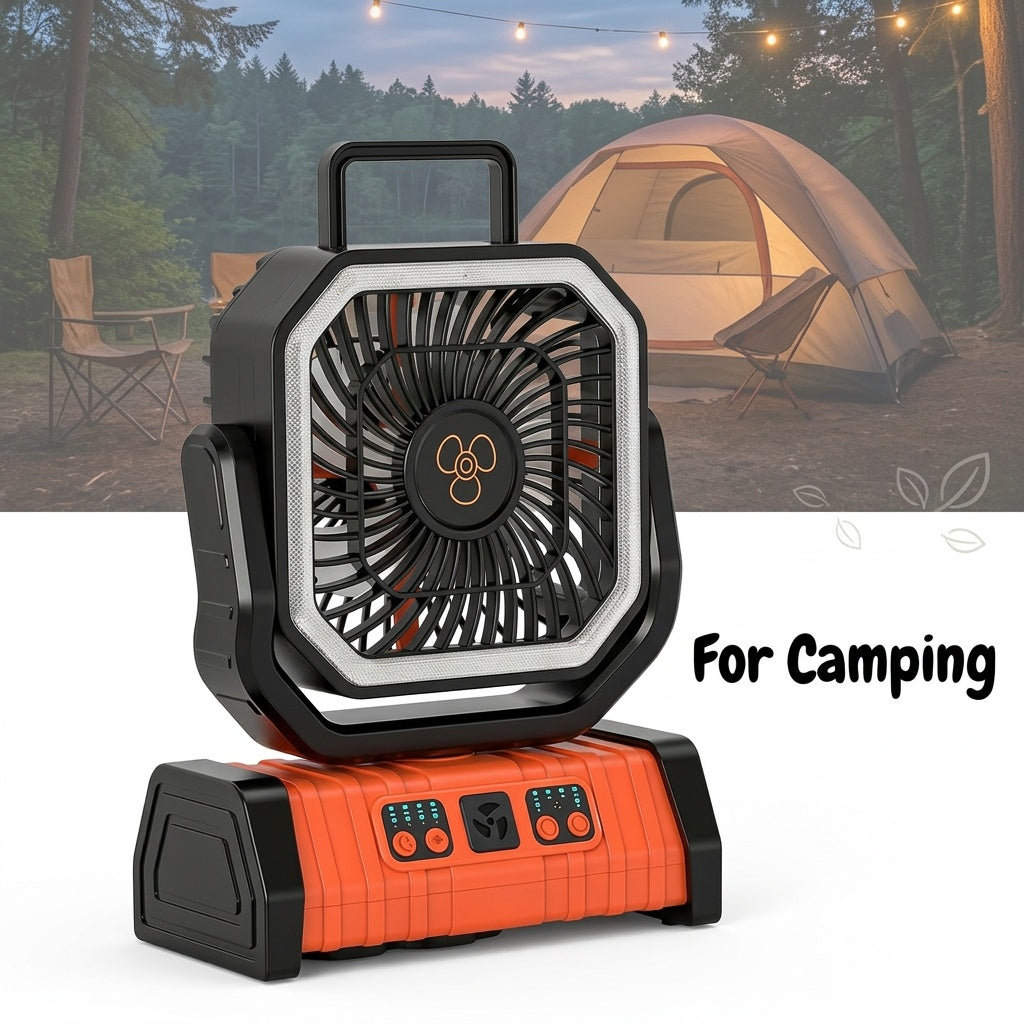 20,000 mAh Camping Fan with Light and Tent Hook