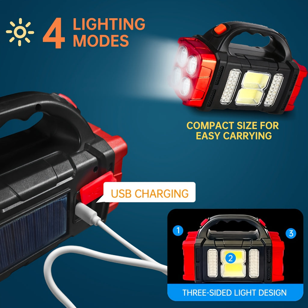 IP45 Solar LED Camping Light with Batteries Included, Rechargeable Portable Lantern and Flashlight Listing for Hiking and Outdoor Adventures