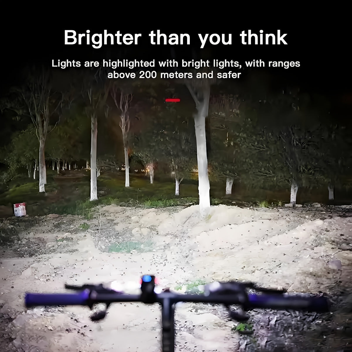 USB-C Rechargeable Bicycle Lights with Six Front Modes and Battery Display, 1, 2 or 3 Piece Options Including No-Taillight Selections