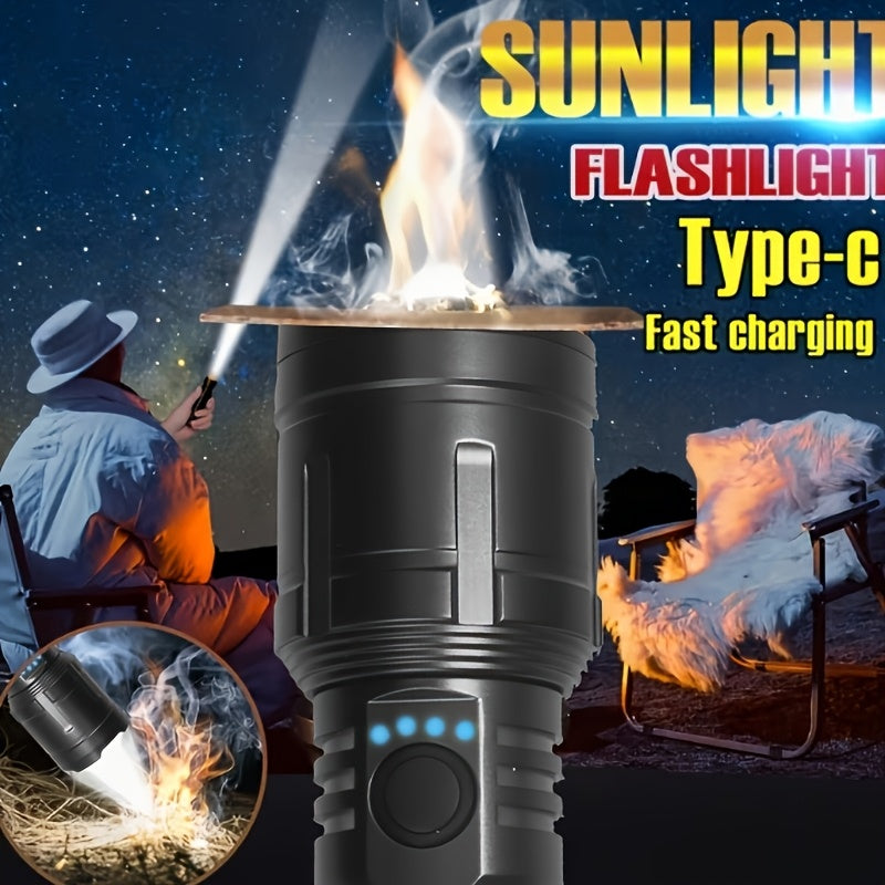 Aluminum Alloy Outdoor Flashlight, Black, 1- or 2-Piece Option