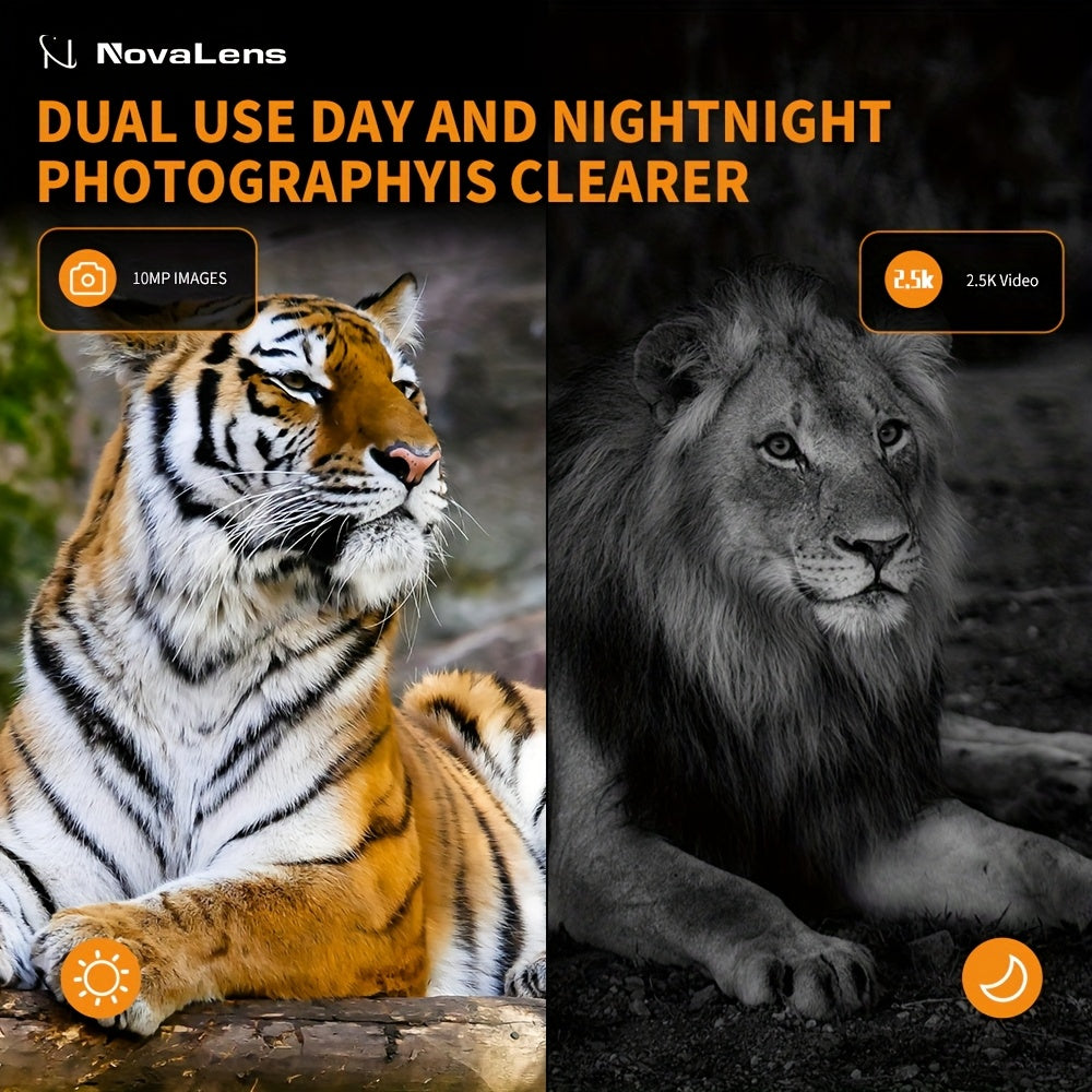 2.5K Night Vision Binoculars with 10x Zoom and 2.4-Inch Display, Photo and Video Capture for Wildlife Observation, Hunting and Ranch Monitoring