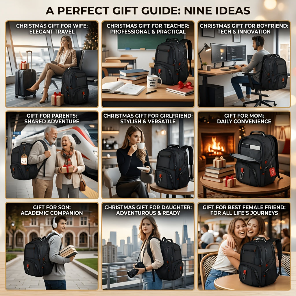 17-Inch Laptop Travel Backpack with Three Main Compartments, Padded Computer Storage and Mesh Shoulder Straps for College, Work and Weekend Trips