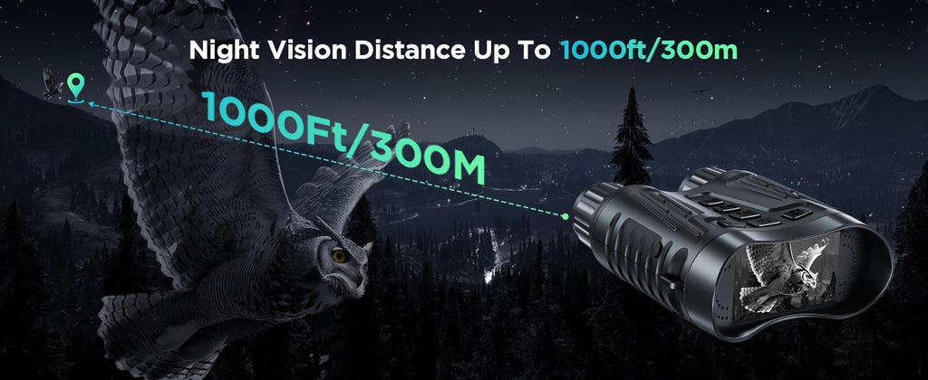 4K Digital Night Vision Goggles with 3.2-Inch Screen, 8X Digital Zoom and 64GB Memory Card for Adult Camping, Hunting and Outdoor Photo Video Capture