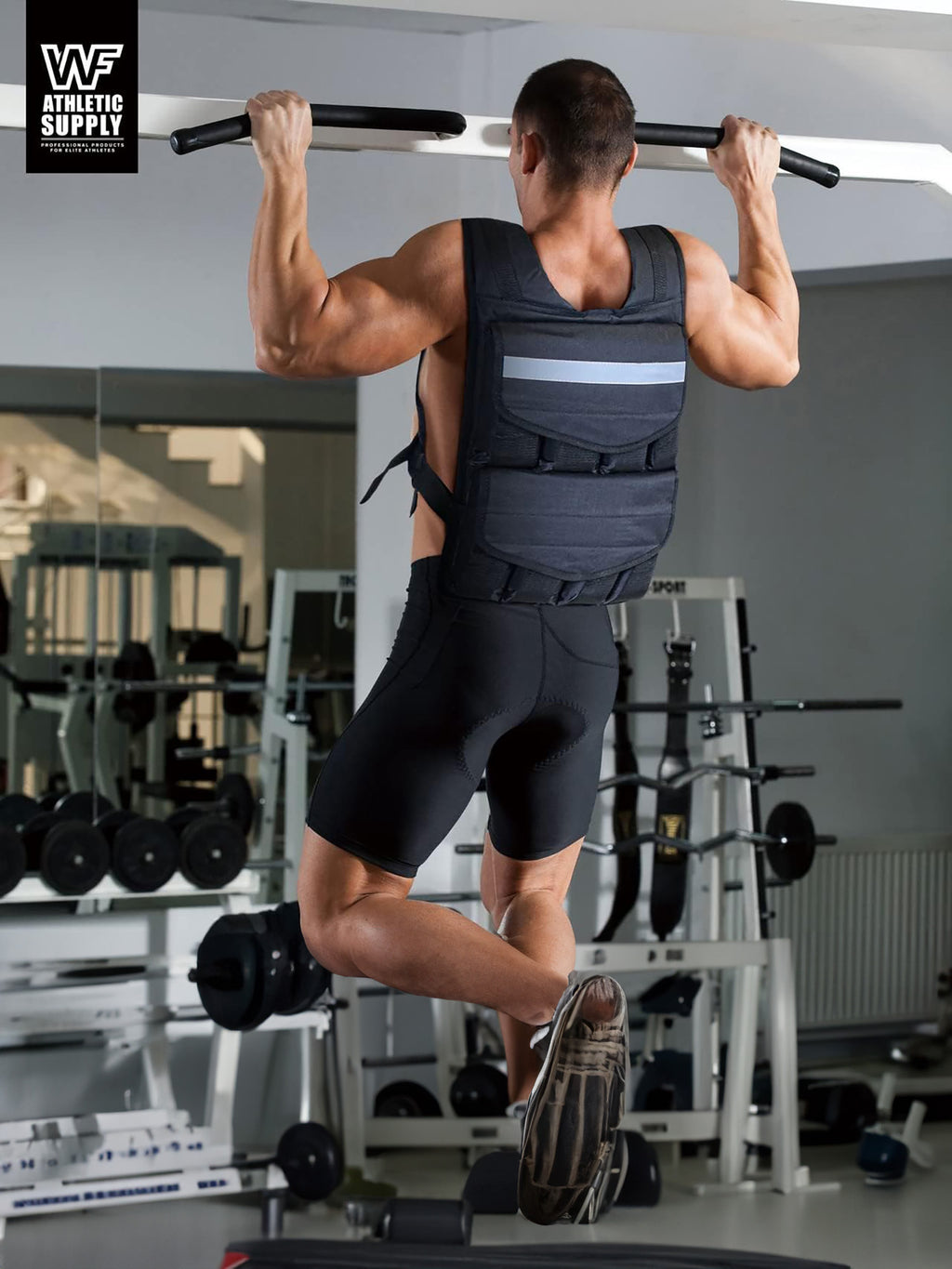 Adjustable Weighted Vest 40 lb with Included Removable Weights, Black Regular-Length Fitness Equipment for Men's and Women's Strength Training