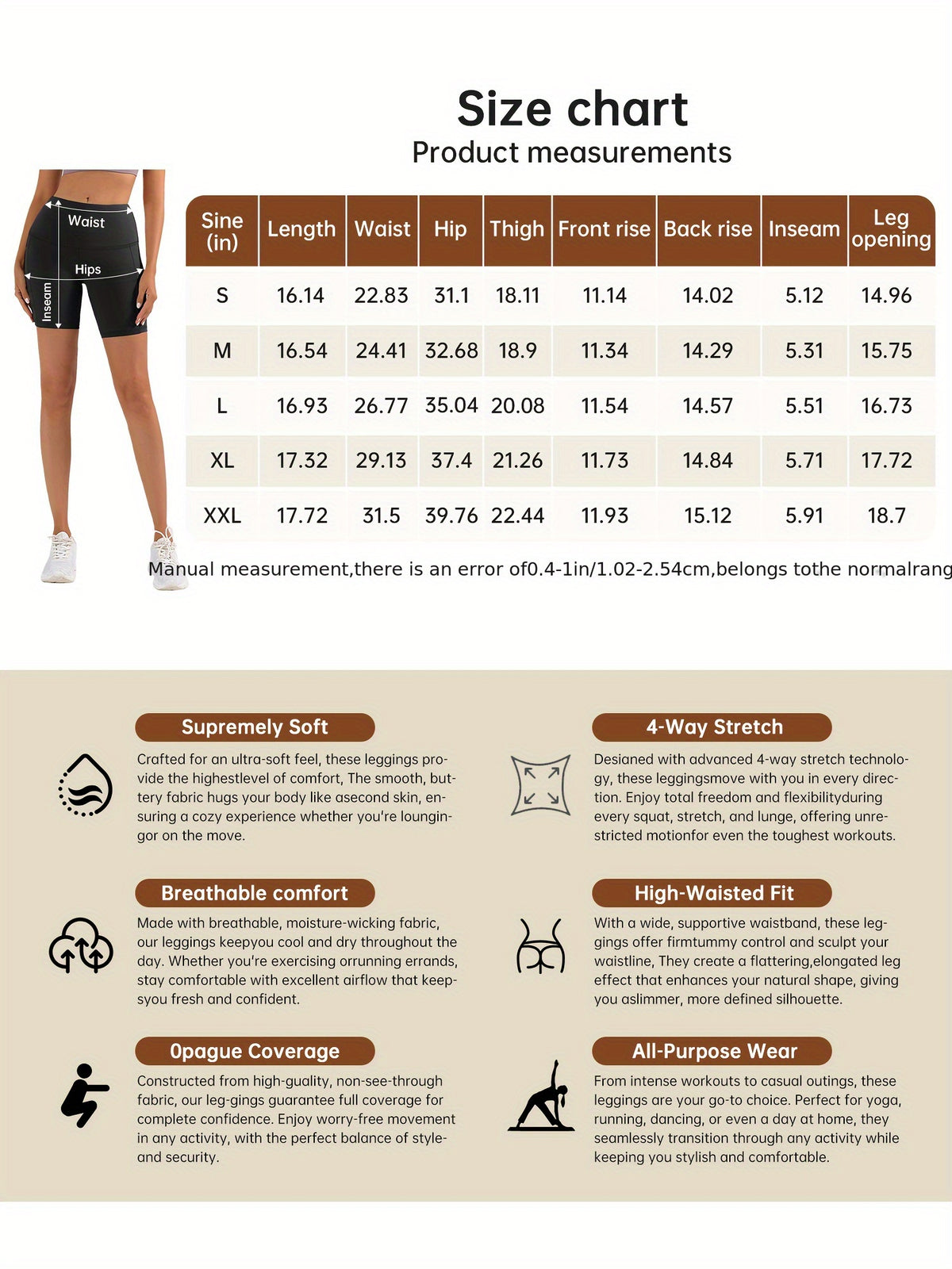 Stretch Yoga Shorts for Women with High-Waisted Design, Black or Dark Gray Workout Bottoms for Fitness, Running and Casual Wear, Sizes S–XXL