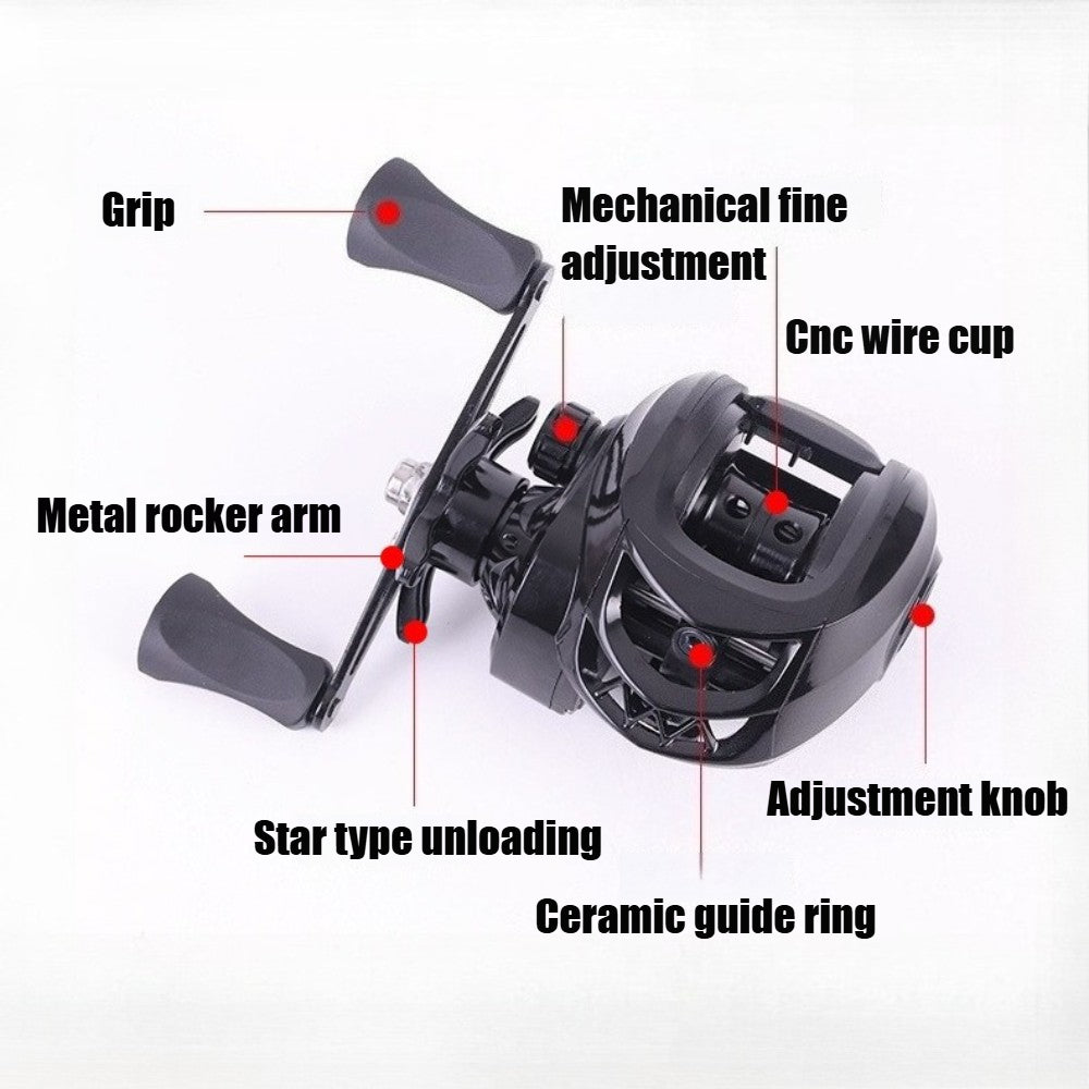 Black Carbon Fiber Fishing Rod and Reel Combo, Aluminum Alloy Reel with 7.2:1 Gear Ratio, 165 or 180 cm Rod and Left or Right Hand Options for Outdoor Anglers