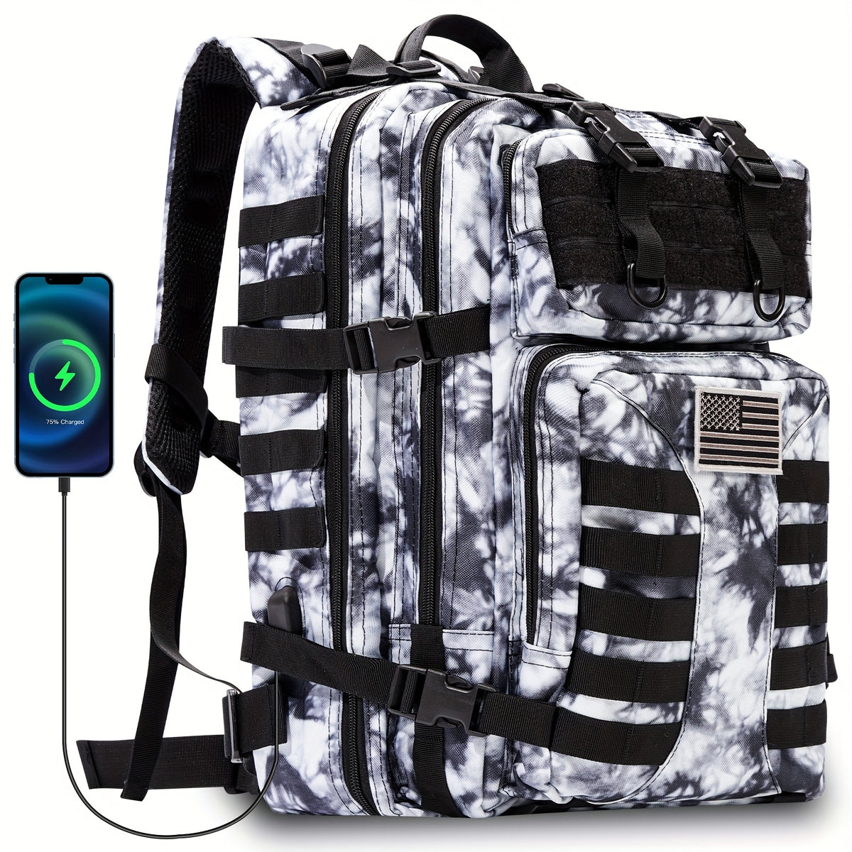 13.21-Gallon Tactical Backpack for Outdoor Travel, Unisex Large-Capacity Pack with Selectable Colors and Separate Small Bag Options for Everyday Adventures