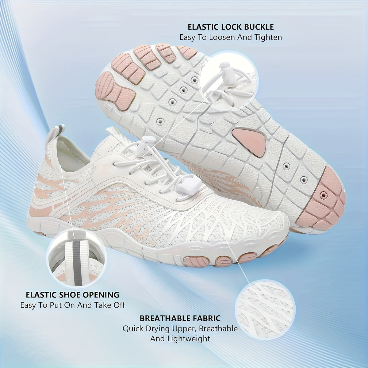 Women's Wide Toe Box Hiking Sneakers, Minimalist Barefoot-Style Trail Running Shoes with Non-Slip Design in White, Black and Pink Red