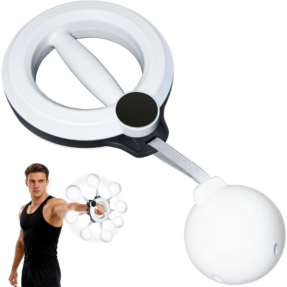 360° Rotating Arm Exerciser with Shoulder Relaxation Ball for Wrist, Forearm, Chest and Shoulder Movement, Pink or White Home Gym Workout Equipment
