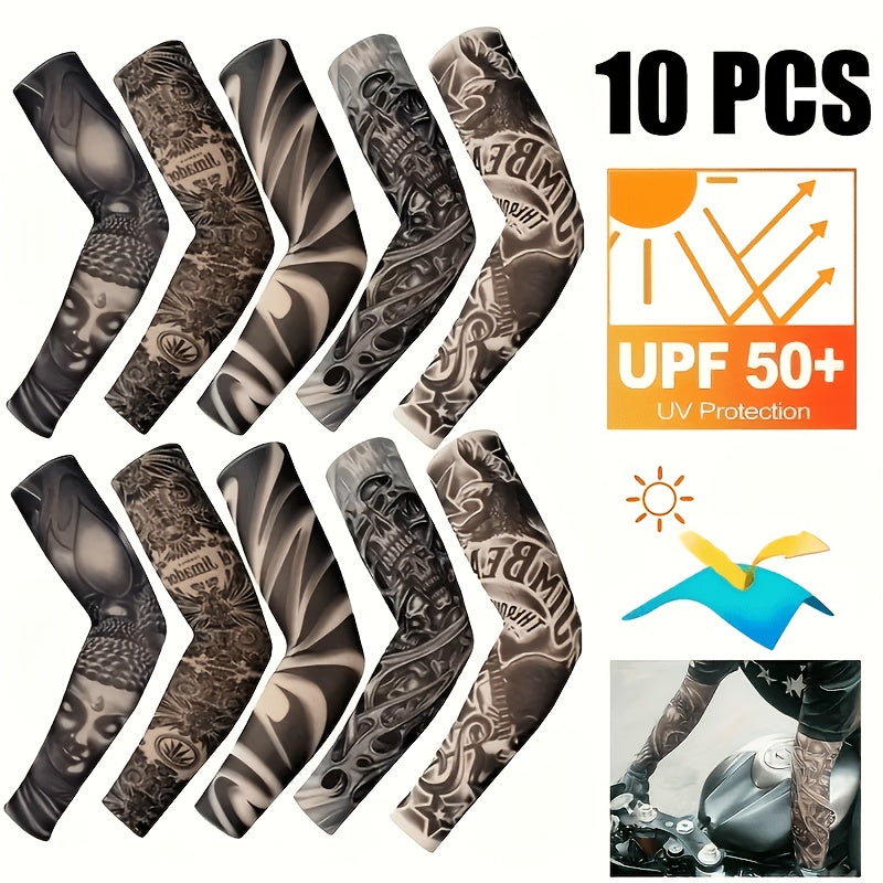 10-Piece Lightweight Arm Cover Sleeves for Cycling and Outdoors