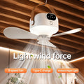 Tent Ceiling Fan with LED Illumination, Rechargeable Portable Camping Fan with 3 Removable Blades and 3 Speeds for RVs, Gazebos and Dorm Rooms