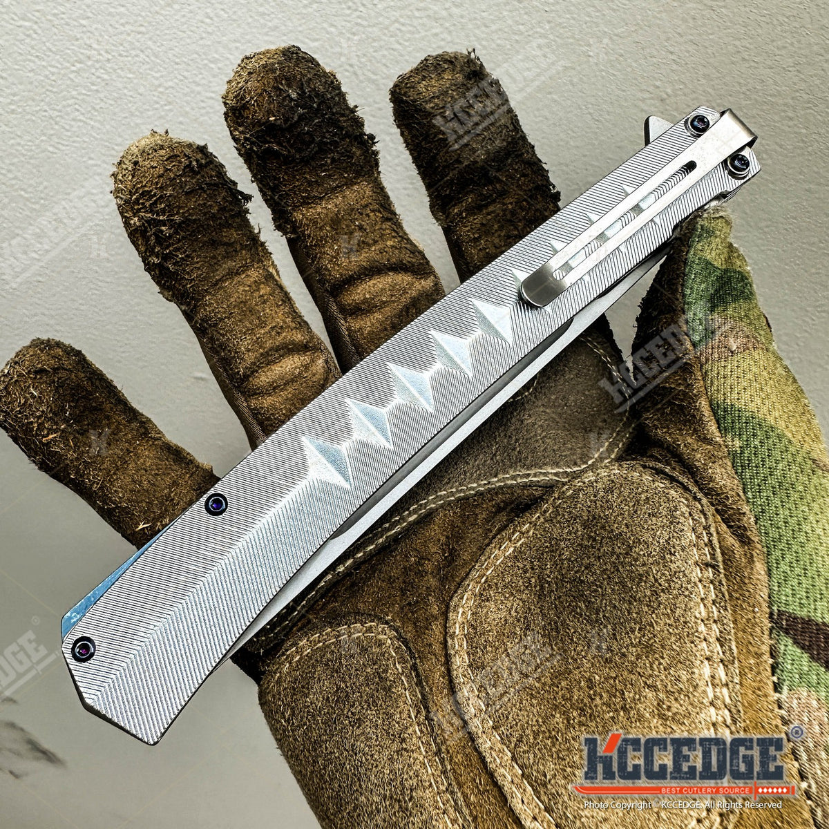 Large Folding Pocket Knife, 13-Inch Listed Size with Stainless Steel Blade and Ergonomic Handle, Black or Silver Options for Camping and Hiking